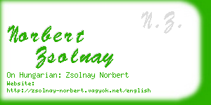 norbert zsolnay business card